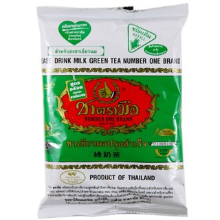 ﻿ChaTraMue Instant Green Tea ชาตรามือ ชาเขียวปรุงสำเร็จฉลากสีเขียว 200กรัม ถุง