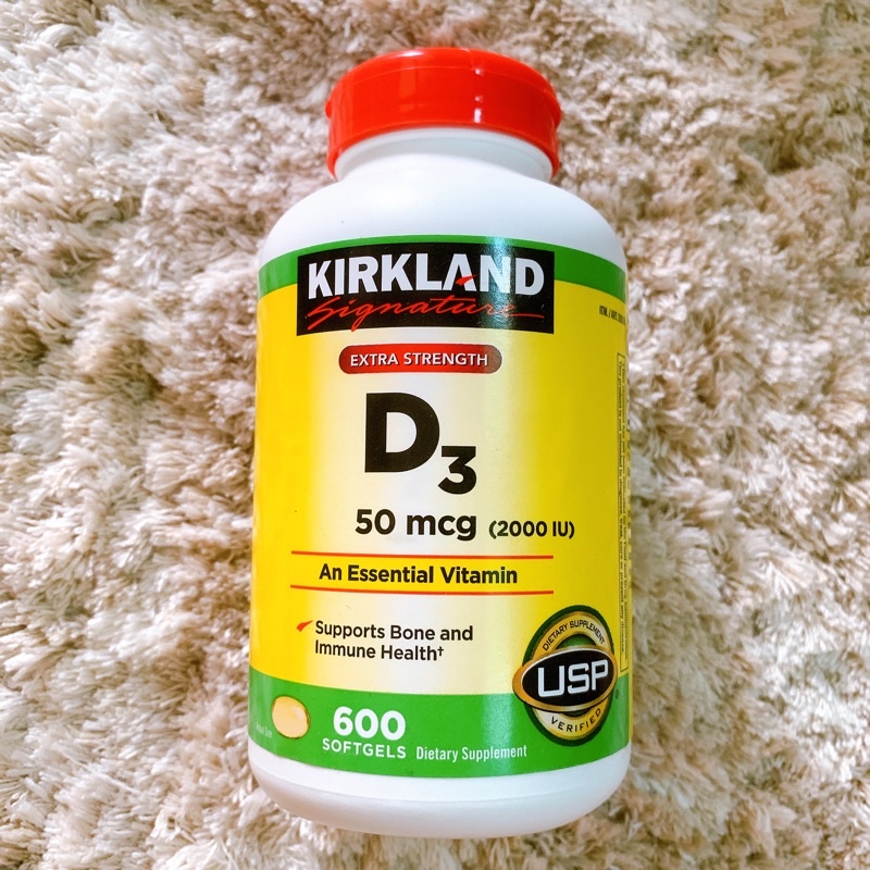 วิตามินดี3 kirkland  signature Extra strength D3 2000iu 600 Solfgels