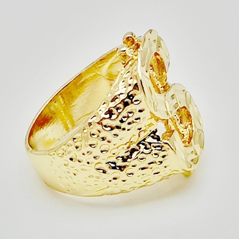 แหวนแฟชั่น 18K เซ็นต์ดอลลาร์โกลด์แฟชั่นแหวนฮิปฮอปร็อค - รูปที่ 3