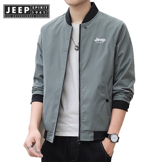 Jeep SPIRIT 1941 ESTD เสื้อแจ็กเก็ตลําลอง คอปก คุณภาพดี แฟชั่นสําหรับผู้ชาย