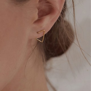 metal earring ต่างหูลายสามเหลี่ยม