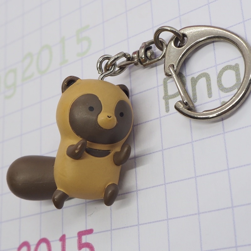 Tanuki and Kitsune Figure Keychain - Dancing Raccoon