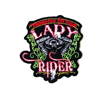 ตัวรีดติดเสื้อ Lady Rider Biker  ไบเกอร์ งานเท่ห์ๆ ตัวรีด (Size M) อาร์มรีด อาร์มรีดติดเสื้อ