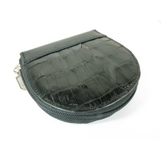 กระเป๋าเศษสตางค์ ใส่เหรียญ่ หนังจระเข้ สีดำ ทรงกลม Genuine Crocodile Leather Coin Purse