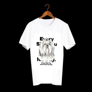 เสื้อยืด เสื้อยืดลายหมา เสื้อยืดสกรีนลายหมา Shih Tzu DJ17