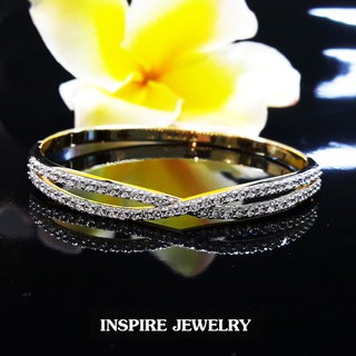 INSPIRE JEWELRY กำไลเพชรรูปอินฟินิตี้ ขนาดวงในกว้าง 6x5.5cm เปิดปิดง่าย งานเพชรCZ