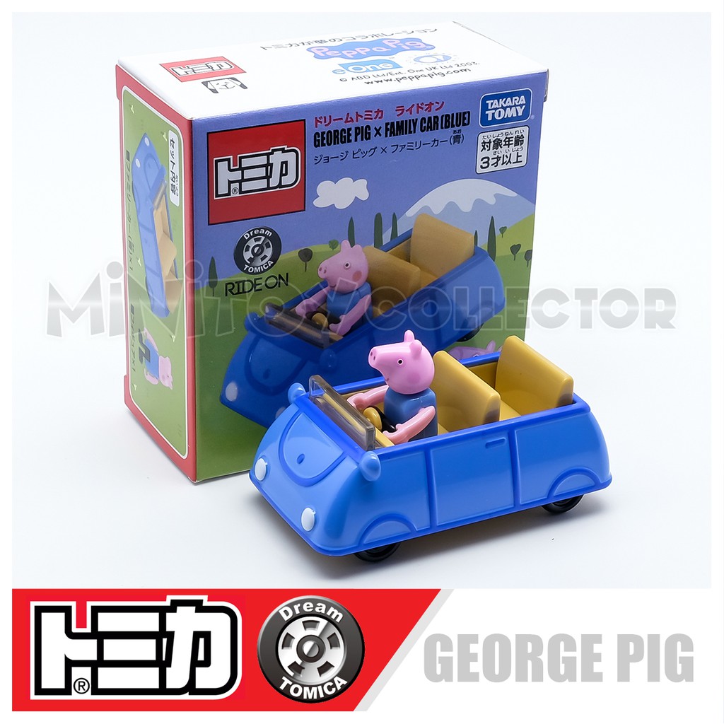 รถเหล็กTomica (ของแท้) Dream Tomica Ride On GEORGE PIG x FAMILY CAR (BLUE)