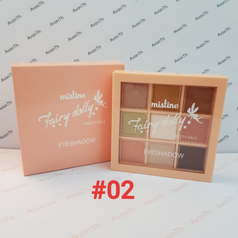 Mistine Fairy Dolly Pretty Fae Eyeshadow 1 ตลับมี 9 สีสัน และมี 2 เฉดสีให้เลือกExp040722