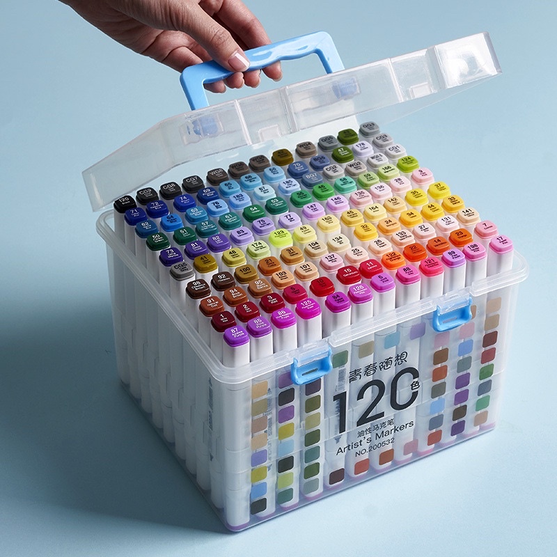 Artist Marker ปากกาเมจิกไฮไลท์ 12/24/36/48/60/80/120 สี ปากกาสีน้ำ 2