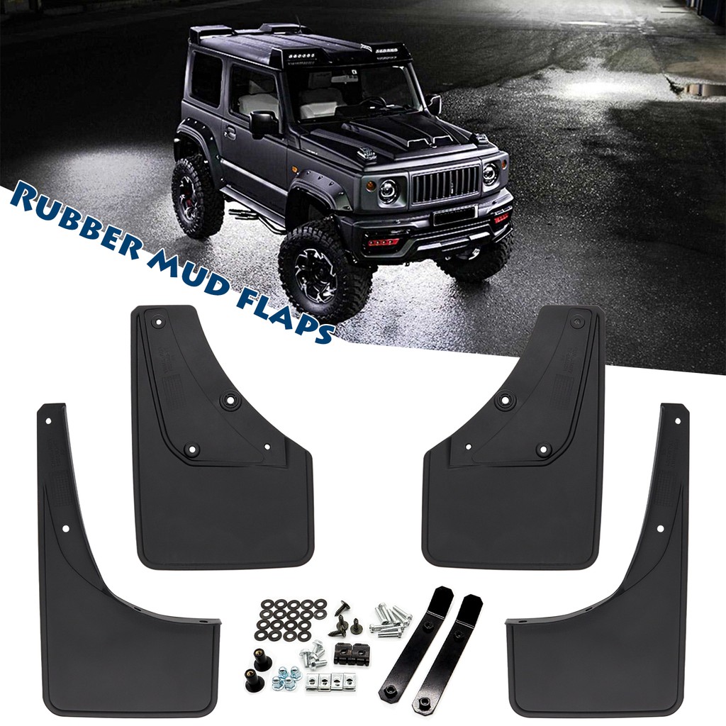 4Pcs สําหรับ Suzuki Jimny JB64 JB74 Mud Flap Splash Guard Fender 2019 2020 2021 สีดํา