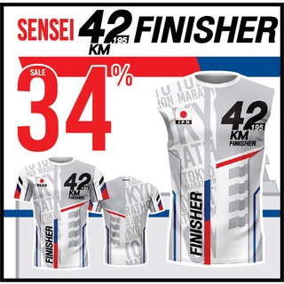 🌈โค้ดSENSEIOMGลด15%🌈เสื้อแขนสั้นพิมพ์ลาย(หน้า-หลัง) SENSEI ลายRUN-FINISHER1