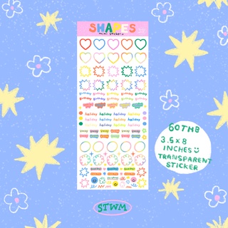 Mini shape and hearts sticker สติกเกอร์ขอบใส ไซส์ 3.5x8 inches | Stickwithme4ev