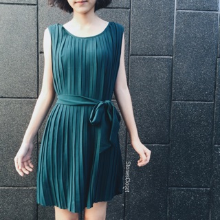 Green Pleat Dress