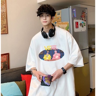 Vans Vans SpongeBob SquarePants เสื้อยืดลําลอง แขนสั้น คอกลม พิมพ์ลายการ์ตูน สําหรับผู้ชาย และผู้หญิงS-5XL