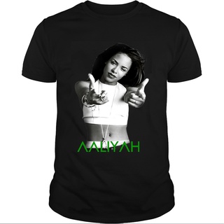 เสื้อยืดสีขาวเสื้อยืด ผ้าฝ้าย แบบนิ่ม ทรงหลวม พิมพ์ลาย Aaliyah The Princes Of R&amp;B Inspired RapS-4XL