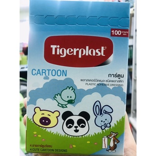 Tigerplast ลายการ์ตูน 100ชิ้นพลาสเตอร์ปิดแผลชนิดพลาสติก 100 ชิ้น