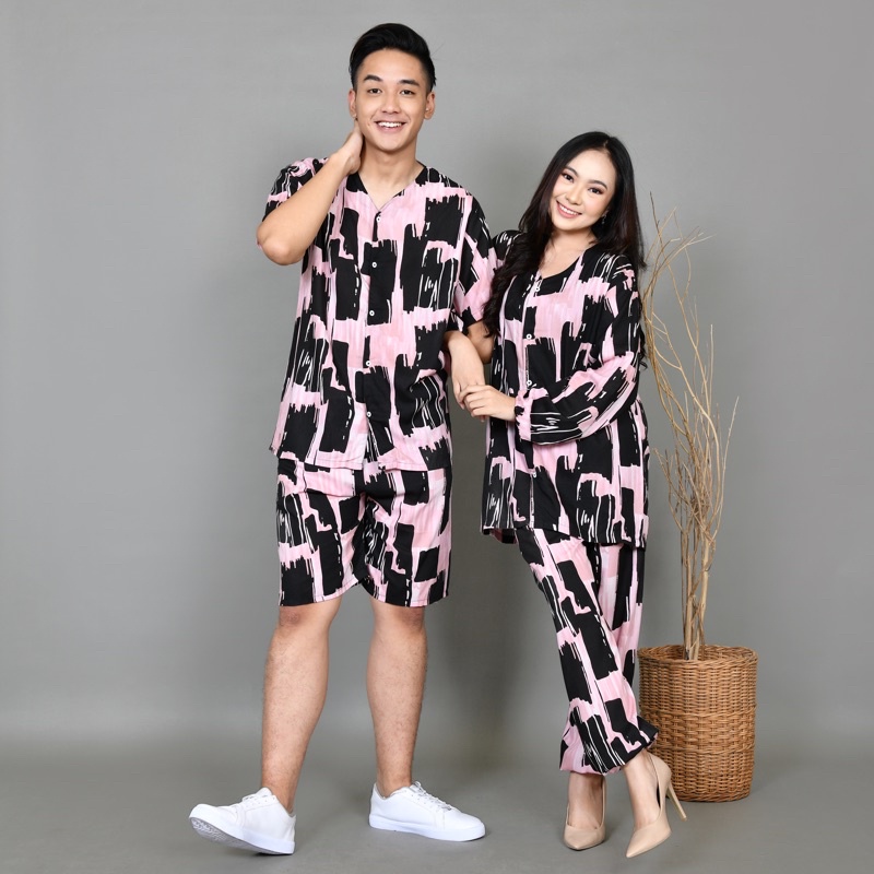 RAYON PAJAMAS COUPLE SET ผู้ชาย PAJAMAS PREMIUM ADULT ผู้หญิงราคา (1 ชิ้น)