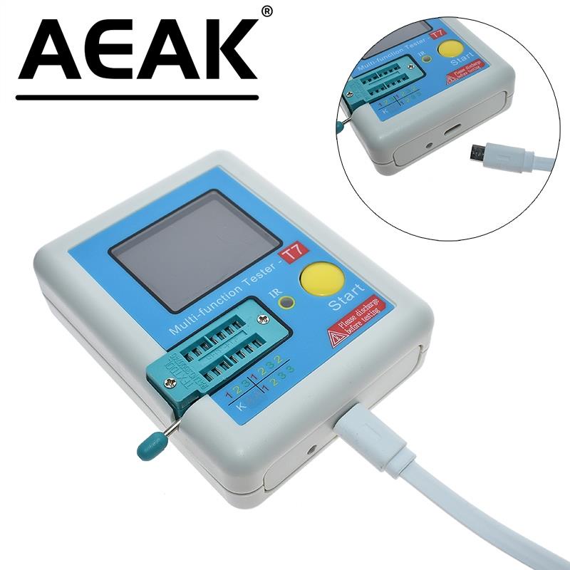 AEAK LCR-T7 Transistor Tester TFT Diode Triode Capacitance Meter LCR ESR meter NPN PNP MOSFET IR Mul