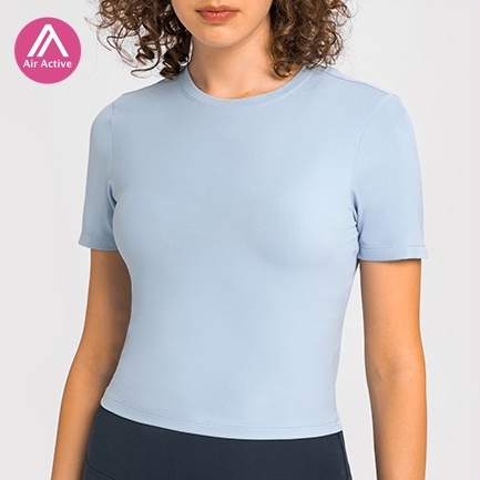 Air Active เสื้อยืดแขนสั้นลําลอง แบบนิ่ม เข้ารูป เข้าได้กับทุกชุด เหมาะกับการเล่นโยคะ กีฬา DS158 DQ