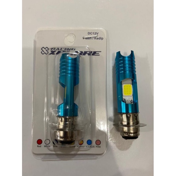 LED SMASH HEADLIGHT BULB PLUS LASER BLUE SUPER BRIGHT AC DC H6 H4 HONDA BEAT FI SCOOPY F1 VARIO LED 