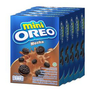 OREO MINI MOCCA โอริโอ มินิมอคค่า ขนาด 20.4กรัม ยกกล่อง 5ซอง คุกกี้แซนวิชรสช็อกโกแลตสอดไส้ครีมกลิ่นมอคค่า COOKIES SANDWI