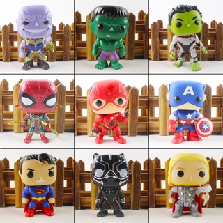 โมเดลฟิกเกอร์ PVC ไวนิล รูปดิสนีย์ Marvell The Avengers Big Head Tony Stark Iron Man Captain America Spider-Man Hulk Thanos Batman 23 สไตล์ ของเล่นสําหรับเด็ก