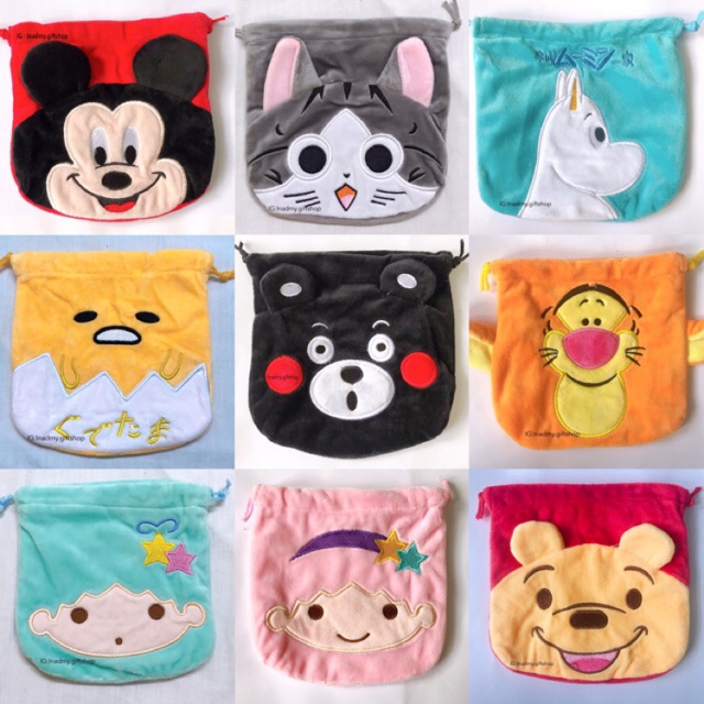 กระเป๋าหูรูดลายการ์ตูน 6×6 นิ้ว “ไซท์เล็ก” ผ้านุ่ม คุณภาพเยี่ยม