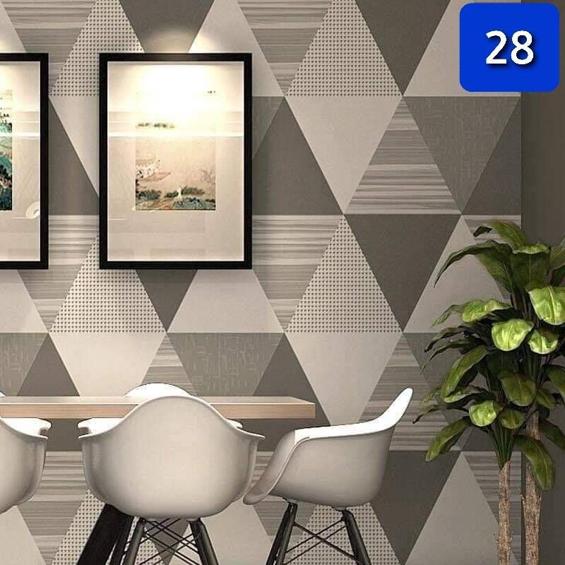 Wallpaper กาวในตัว เกรด A ลายวินเทจสีเทา คลาสสิค เนื้อ pvc กันน้ำ เช็ดทำความสะอาดได้ กว้าง 45 ซม. ยาว10เมตร #028