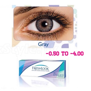 SHOP120 ลด120฿ Freshlook Gray รายวันแพ็ค5คู่ ค่าสายตา-0.50ถึง-400