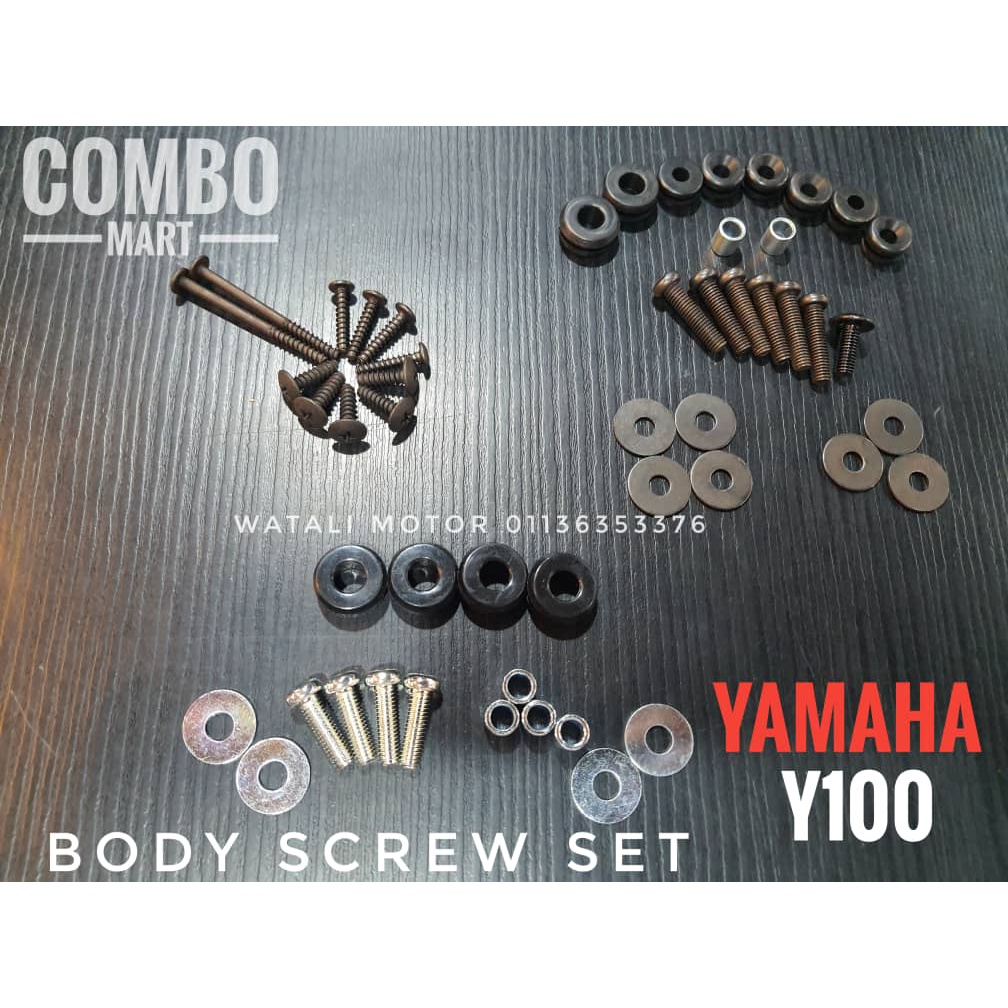 YAMAHA Y100 SPORT COVER SCREW BODY FULL COMPLETE SET HANDLE SCREW LEG SHIELD SCREW FRAME SCREW คุณภา