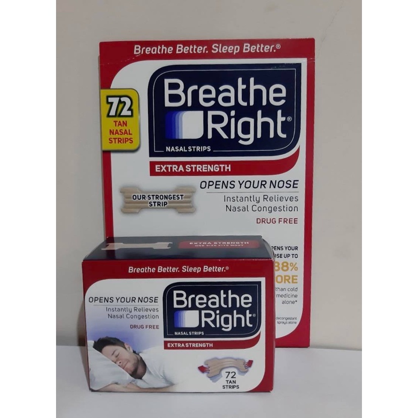 แผ่นแปะลดกรน Breathe Right Extra Strength Nasal Strips 72 strips ของแท้