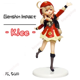 โมเดลฟิกเกอร์ PVC อนิเมะ Genshin Impact Klee Standing Paimon ขนาด 16 ซม. ของเล่นสําหรับเด็ก