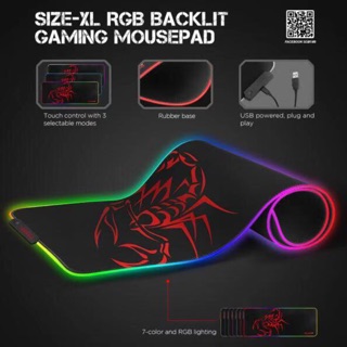 แผ่นรองเม้าท์มีไฟ Marvo Gaming Mouse Pad RGB Black Light (Size XL) รุ่น MG-10