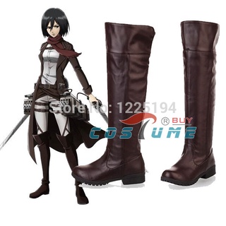 พร้อมส่ง รองเท้าบูทคอสเพลย์ อนิเมะผ่าพิภพไททัน Shingeki no Kyojin Eren Jaeger Ackerman