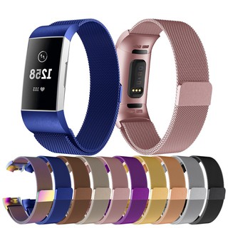 สายนาฬิกาข้อมือ แบบสเตนเลส สไตล์มิลาน สำหรับ Fitbit Charge 3