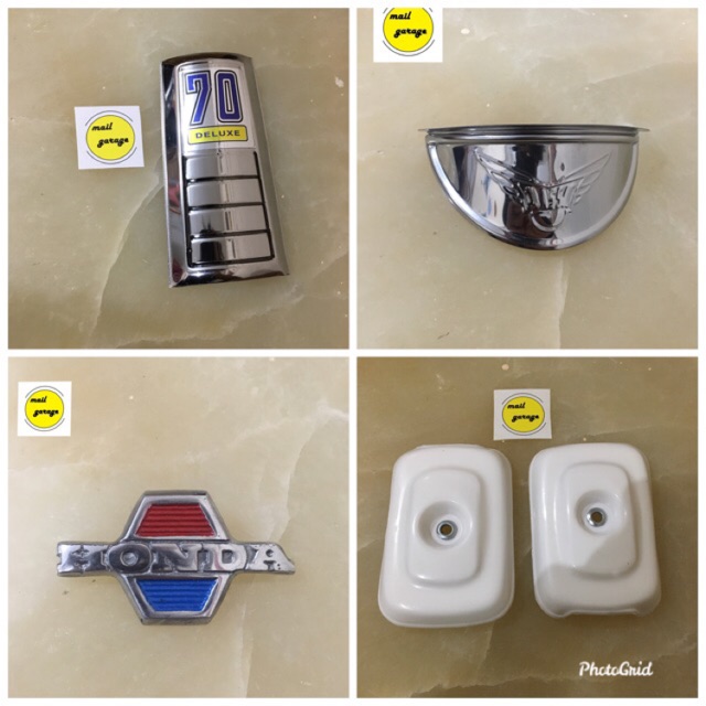 Honda C70 รถจักรยานยนต์ Wing โลโก้สัญลักษณ์สแตนเลสไฟหน้าสัตว์เลี้ยง Tie โลโก้ honda C70 C 70 ฝาครอบกรอง