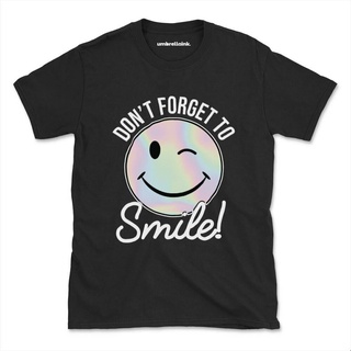 T-shirt  มาใหม่ เสื้อยืดลําลอง แขนสั้น พิมพ์ลาย Dont Forget To Smile สําหรับผู้ชายS-5XL