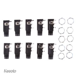 10Pcs 6.35mm/6.35 Stereo Audio Microphone Female Socket/Jack