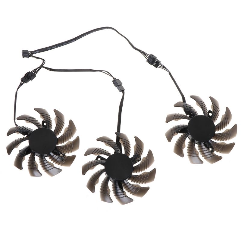 โชคดี* 1/3PCS 75mm T128010SU 4Pin พัดลมระบายความร้อน Cooler สําหรับ Gigabyte AORUS GTX 1060 1070 108