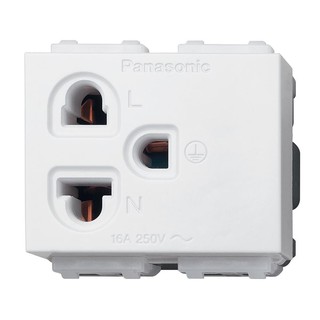 เต้ารับเดี่ยว 3 ขา มีกราวด์ PANASONIC WEGN 1191 สีขาว SINGLE SOCKET PANASONIC WEGN 1191 3-PIN WHITE