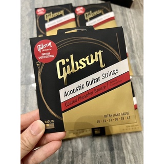 สายกีต้าร์โปร่ง Gibson สายเคลือบกันสนิม สายนุ่มนิ้ว มีความยืดหยุ่น