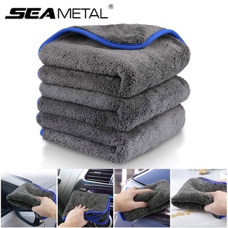 SEAMETAL ผ้าขนหนูล้างรถผ้าขนหนูกำมะหยี่ปะการัง 1200GSM Super Absorbent Auto Glass Washing Cloth Cleaning Tool