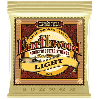 ERNIE BALL® สายกีตาร์โปร่ง เบอร์ 11 (P02004) ของแท้ 100% รุ่น Earthwood (Light .011 - .052) ** Made in USA **