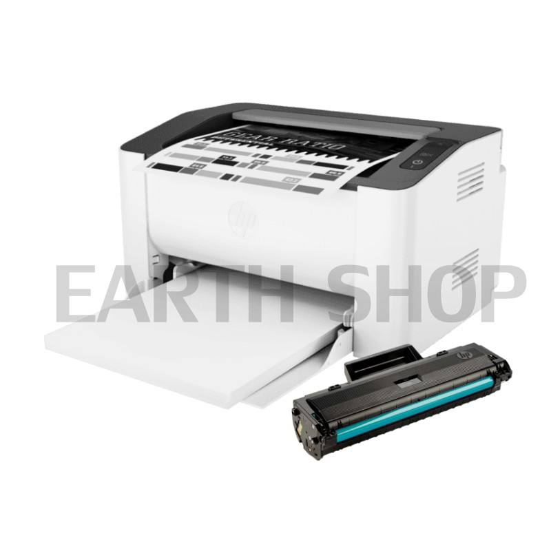 เครื่องปริ้นเตอร์เลเซอร์ Printer HP Laser รุ่น 107A (4ZB77A) เครื่องพร้อมหมึกแท้ 1 ชุด