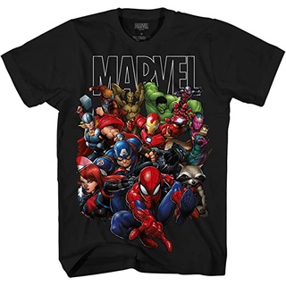 เสื้อยืดโอเวอร์ไซส์เสื้อยืด พิมพ์ลายกราฟิก Marvel Avengers Guardians of The Galaxy Team Up All Time สําหรับผู้ชาย ผู้ใหญ