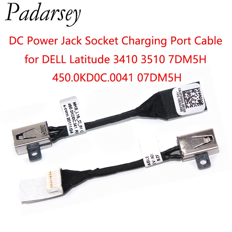 แล็ปท็อป DC Power Jack Socket ชาร์จพอร์ตสาย DELL Latitude 3410 3510 7DM5H 450.-KD0C.0041 07DM5H
