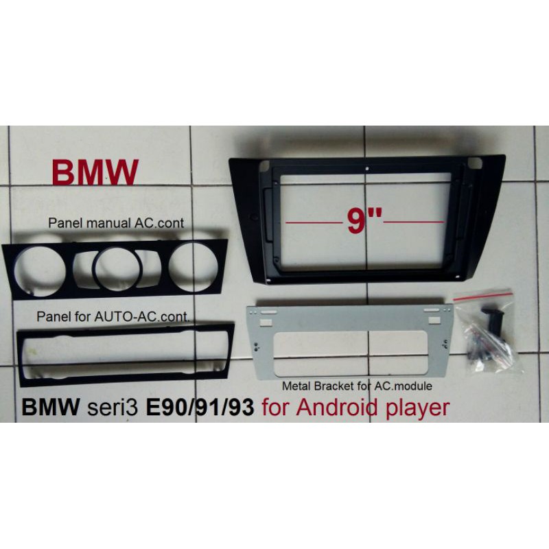 หน้ากากวิทยุBMWseri3(E90/91/93)ปี2011-2015สำหรับจอandroid9"