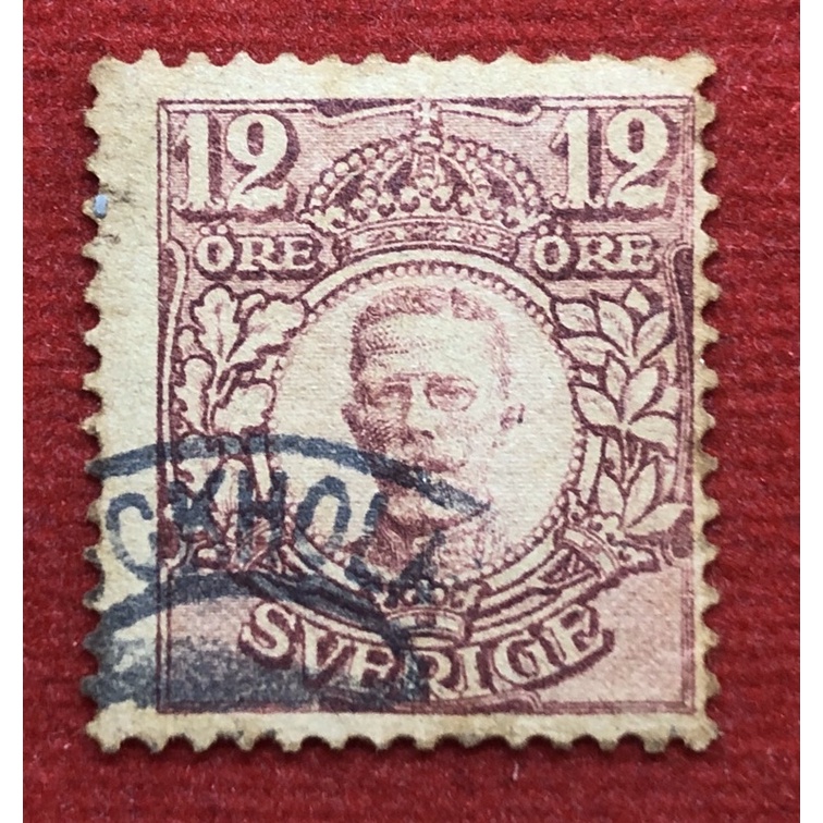แสตมป์เก่า SVERIGE 12 ORE ประทับตรา
