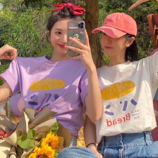 Women Korean Summer Cartoon Print T-shirts Loose Short Sleeve Casual Oversize Trendy Tops