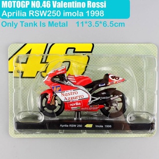 โมเดลรถมอเตอร์ไซค์ Aprilia RSW 250 VR46 Imola 1998 ทำจากเหล็ก สัดส่วน 1:18(แดง)